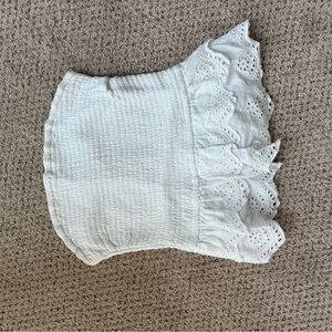 Aeropostale White Eyelet Ruffle top